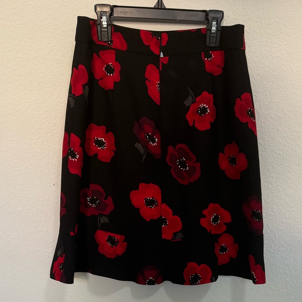 KATE SPADE Poppy Tiered Ruffle A-Line Skirt Black and Red Size 2 - Picture 7 of 12